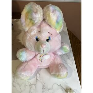Vintage 1980s Happy Mates Pink Rainbow Mouse Stuffed Animal Plush